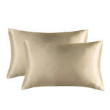 1-Pair Champagne Luxury Satin Silk Pillowcase for Hair and Skin - Smooth Cooling Pillow Cover with Envelope Closure - Queen (20x30")