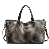 Black Large Capacity Knitted Travel Bag with Shoe-Zone - Weekend Overnight & Carry-on Gym Bag