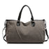 Black Large Capacity Knitted Travel Bag with Shoe-Zone - Weekend Overnight & Carry-on Gym Bag