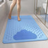 Blue Eco-Friendly Bath Mat with Massage Points - Anti-Slip Suction Cup Safety Bathroom Rug (S Size 68.5X34x2 CM)