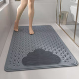 2-Pack Grey Eco-Friendly Bath Mat with Massage Points - Anti-Slip Suction Cup Safety Bathroom Rug (S Size 68.5X34x2 CM)