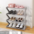 Grey Stable Z-Shaped 4-Tier Shoe Rack(51x45CM) - Waterproof Cloth & Sturdy Steel Pipe, Easy Assembly & Space Saving for Dormitory & Small Apartments