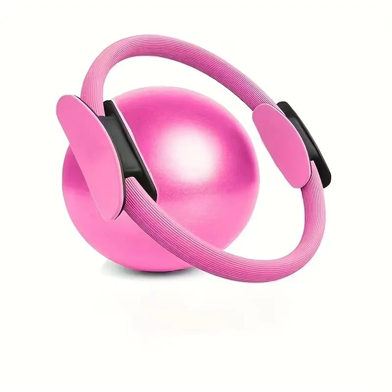 Pink Professional Pilates Ring & Yoga Ball Set - Multipurpose Home Fitness Equipment for Whole-Body Core Training & Pelvic Floor Strengthening