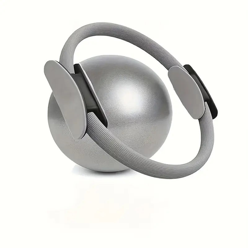 Grey Professional Pilates Ring & Yoga Ball Set - Multipurpose Home Fitness Equipment for Whole-Body Core Training & Pelvic Floor Strengthening