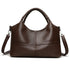 Coffee Retro Soft PU Leather Handbag for Women - Trendy Large Capacity Daily Crossbody Bag with Detachable Shoulder Strap