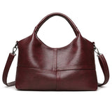 Red Retro Soft PU Leather Handbag for Women - Trendy Large Capacity Daily Crossbody Bag with Detachable Shoulder Strap
