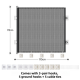 78X110CM Black Retractable Mesh Safety Gate for Pets & Babies - Scratch-Resistant Indoor/Outdoor Security Barrier, No-Drill Installation