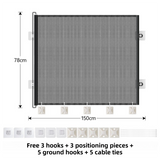 78X150CM Black Retractable Mesh Safety Gate for Pets & Babies - Scratch-Resistant Indoor/Outdoor Security Barrier, No-Drill Installation