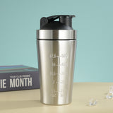 Sliver 500ML Premium Stainless Steel Protein Shaker Bottle - BPA-Free Metal Mixer Cup with Scale for Gym, Fitness & Meal Replacement