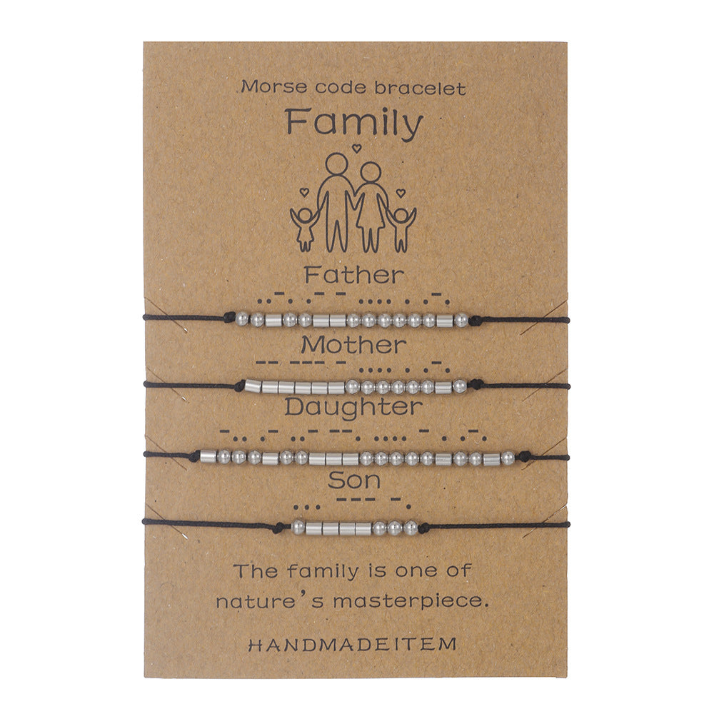 Stainless Steel Morse Code Bracelet(16-26cm) with Secret Message Family - Meaningful Gift for Best Friends, Sisters & Family