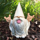 Naughty Garden Gnome Statue with Tongue Out - Funny Resin Dwarf Figurine for Yard & Patio