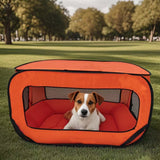 Red Instant Pop-Up Foldable 4-Sided Pet Playpen & Car Crate - Breathable Scratch-Resistant Travel Kennel for Dogs & Cats (Open 92 x 52 x 52 CM , Folded 34 x 34 x 3 CM)