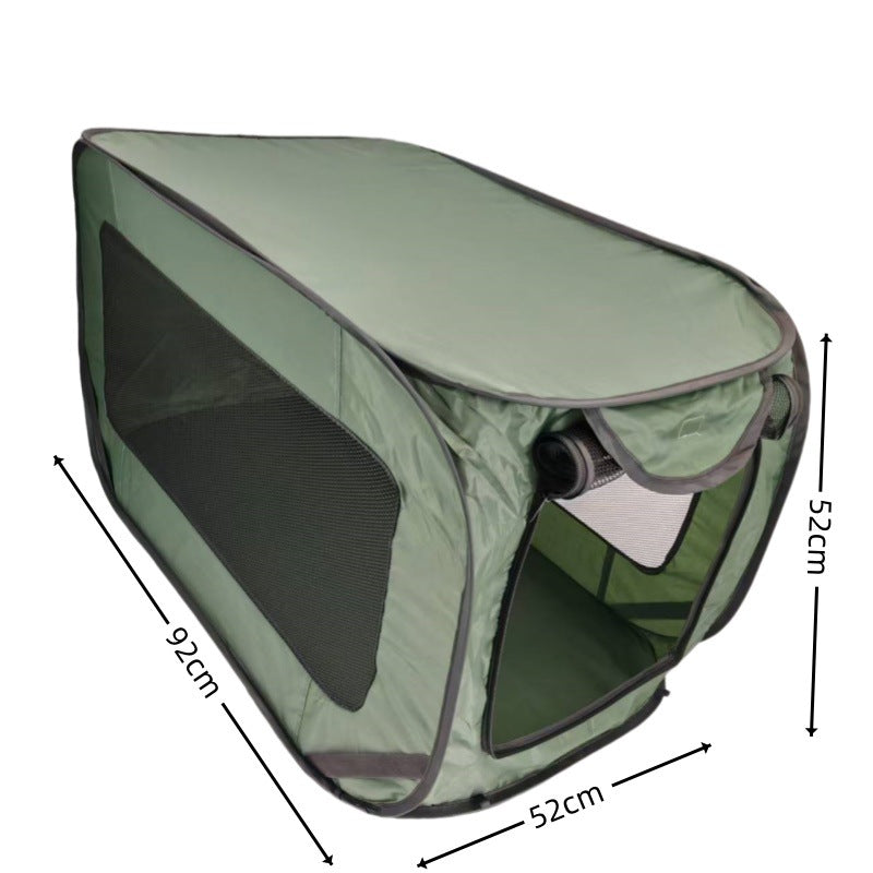 Green Instant Pop-Up Foldable 4-Sided Pet Playpen & Car Crate - Breathable Scratch-Resistant Travel Kennel for Dogs & Cats (Open 92 x 52 x 52 CM , Folded 34 x 34 x 3 CM)