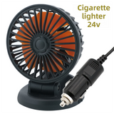 3-in-1 Powerful Car Single Head Fan (24V Lighter Power) - Quiet Cooling Fan Integrated Aromatherapy & Number Plate, with 360° Rotation & 130cm Long Cord