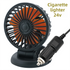 3-in-1 Powerful Car Single Head Fan (24V Lighter Power) - Quiet Cooling Fan Integrated Aromatherapy & Number Plate, with 360° Rotation & 130cm Long Cord