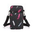 Black Feather 3-Layer Waterproof Nylon Vertical Crossbody Phone Bag -  Lightweight Phone Purse with Headphone Jack & Adjustable Strap