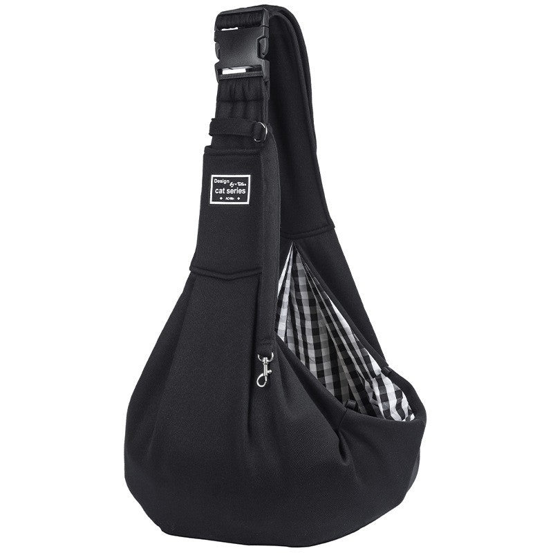 Black Lightweight Breathable Pet Crossbody Bag with Adjustable Padded  Strap & Reversible Double-Sided Design