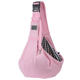 Pink Lightweight Breathable Pet Crossbody Bag with Adjustable Padded  Strap & Reversible Double-Sided Design
