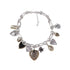 European and American Statement Exaggerated Heart & Floral Rhinestone Necklace - Adjustable Retro Chunky Clavicle Chain (Sliver)