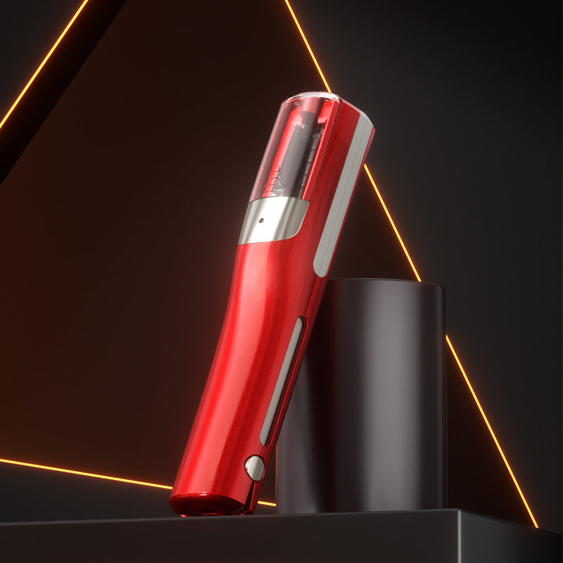 Red Cordless Automatic Split End Hair Trimmer - High-Speed Double-Sided Blade, Visible Trimming Window & Large Opening