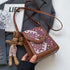 Red Boho-Chic PU Leather Crossbody Phone Purse with Cute Rabbit Pendant - Stylish Multi-Functional Compact Square Bag
