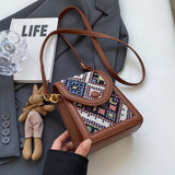 Black Boho-Chic PU Leather Crossbody Phone Purse with Cute Rabbit Pendant - Stylish Multi-Functional Compact Square Bag