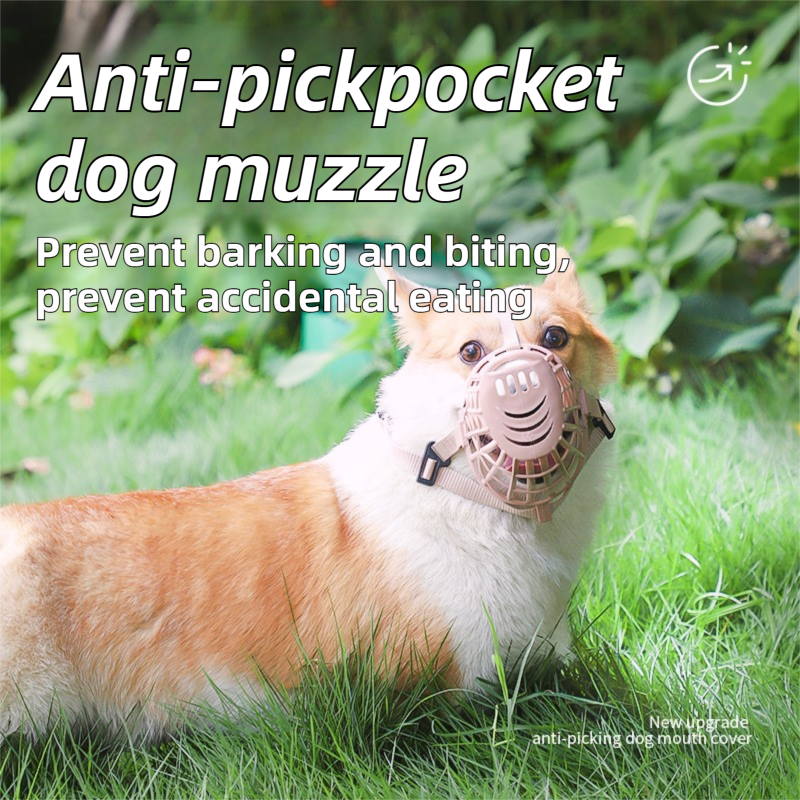 Anti-Biting & Anti-Foraging Dog Muzzle - Breathable & Soft TPE Safety Mask with Secure Straps (#6 Fits 25kg )