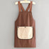 2-Pack Brown Waterproof & Oil-Proof Cross-Back Kitchen Apron with No-Tie Slip-On Design and Detachable Hand Towels