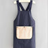 Dark Blue Waterproof & Oil-Proof Cross-Back Kitchen Apron with No-Tie Slip-On Design and Detachable Hand Towels