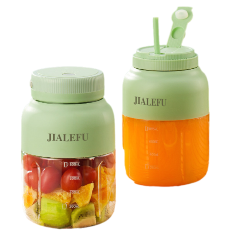 Green Portable 1300ML Multi-Functional Blender with Dual-Drink Lid - 38-Steel Blade Cyclone Juicer & Ice Crusher, Waterproof Type-C Charging