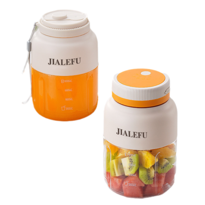 Beige Portable 1300ML Multi-Functional Blender with Dual-Drink Lid - 38-Steel Blade Cyclone Juicer & Ice Crusher, Waterproof Type-C Charging