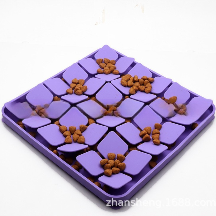 Purple Food-Grade Silicone Pet Lick Mat for Perfect Distraction - 3D Textured Slow Feeder & Dental-Cleanner with Powerful Suction