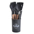 12-Piece Grey Heat-Resistant Silicone Cooking Utensils with Wooden Handles and Box - Non-Stick Scratch-Free Kitchen Tool Kit
