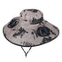 Camouflage Khaki Dual Turbo Fan Sun Hat with Round Solar Panel & TypeC Interface - Waterproof 14cm Wide-Brim Cooling Hat for Outdoor Fishing Hiking Camping