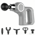 Grey Portable Mini Triangle Massage Gun with 6 Heads & 6 Speed Setting - High Frequency Muscle Stimulator for Professional Fitness (LCD Model)