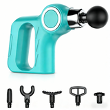 Mint Portable Mini Triangle Massage Gun with 6 Heads & 6 Speed Setting - High Frequency Muscle Stimulator for Professional Fitness (LCD Model)