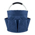 Blue Foldable Oxford Cloth Round Picnic Basket with Padded Metal Handle - 6 Pocket Large Capacity Storage Tote for Outdoor Beach and Shopping