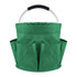 Green Foldable Oxford Cloth Round Picnic Basket with Padded Metal Handle - 6 Pocket Large Capacity Storage Tote for Outdoor Beach and Shopping