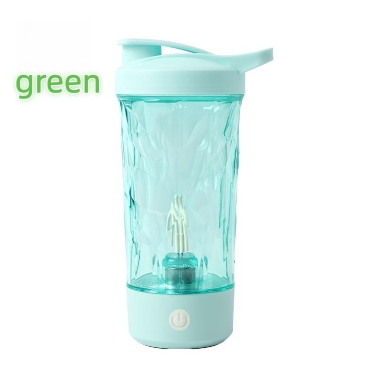 500ML Green Portable Diamond Electric Shaker - Strong Vortex Stirring, Dual Temperature Endurance & Self-Cleaning for Protein Powder Coffee