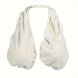 White Breathable Wool Towel Bra with Supportive Anti-Chafe Deisgn - Sweat-Wicking Halter Neck Lounge Bralette (S Size)