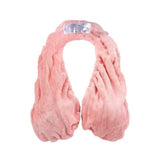 Pink Breathable Wool Towel Bra with Supportive Anti-Chafe Deisgn - Sweat-Wicking Halter Neck Lounge Bralette (L Size)