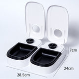 Black Silent Automatic Pet Double Meal Dispenser with Rotary Buckle - Longest 48H Scheduled and Long Battery Life, Detachable for Easy Cleaning