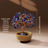 Natural Blue Crystal Money Tree with Agate Basin & Adjustable Wire Branches - Desktop Feng Shui Decor for Wealth and Prosperity