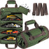 Green Heavy-Duty Oxford Cloth Roll-Up Tool Organizer - Detachable Multi-Purpose Utility Bag for Mechanics, Electricians & Outdoors