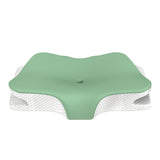 Green Breathable Butterfly Contoured Memory Foam Pillow - Dual-Height Orthopedic Neck Pillow with 5-Zone Cervical Support