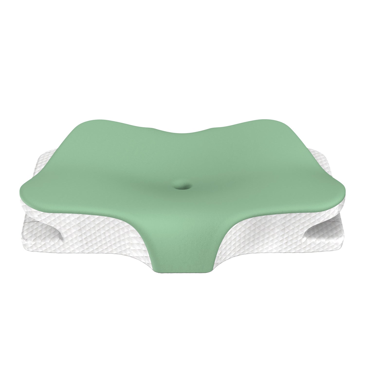 Green Breathable Butterfly Contoured Memory Foam Pillow - Dual-Height Orthopedic Neck Pillow with 5-Zone Cervical Support