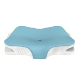 Blue Breathable Butterfly Contoured Memory Foam Pillow - Dual-Height Orthopedic Neck Pillow with 5-Zone Cervical Support