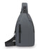Grey Waterproof Unisex Chest Bag with USB Charging & Headphone Port  - 3-Layer Large Capacity PU Leather Crossbody Bag