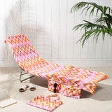 2-in-1 Microfiber Sun Lounger Towel & Portable Tote Bag - Sand-Free & Quick Dry Beach Chair Cover with Side Pockets (ST002 / 75x211cm)