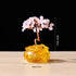 Natural Pink Crystal Money Tree with Fortune Basin & Adjustable Wire Branches - Desktop Feng Shui Decor for Wealth and Prosperity
